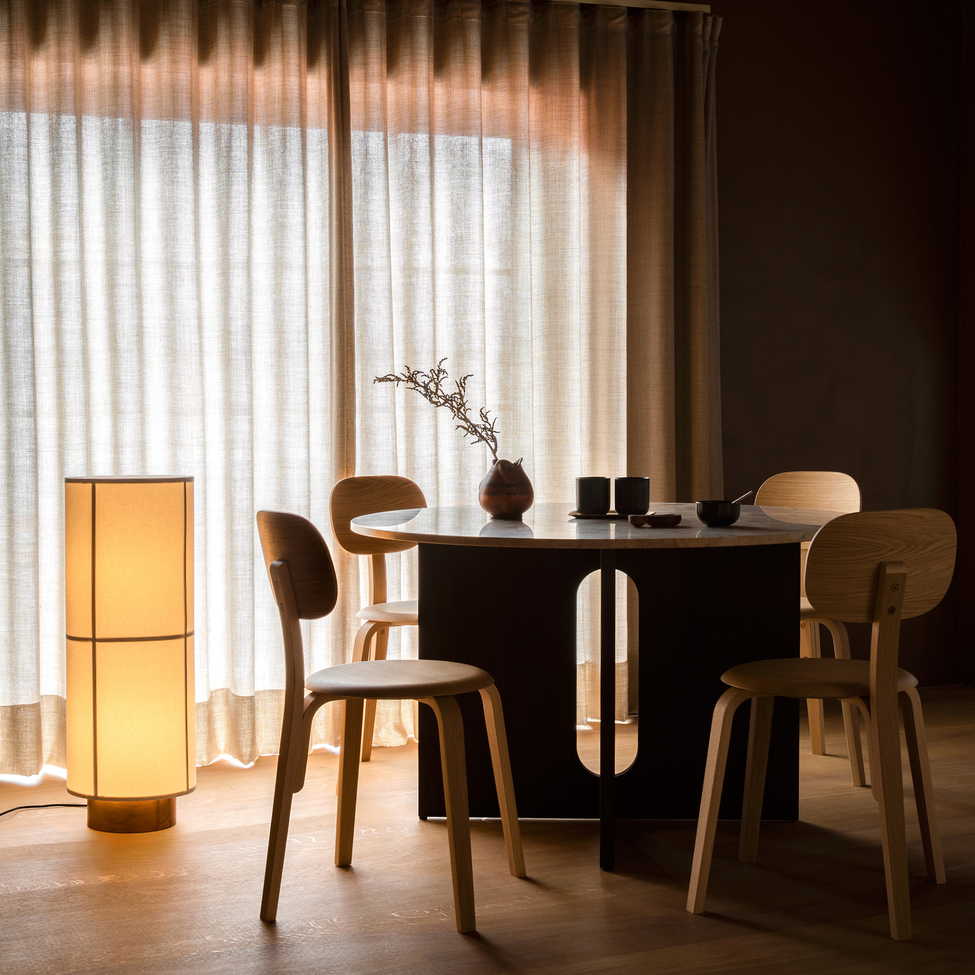 MENU_Hashira_Floor_Lamp_Androgyne_Dining_Table_Afteroom_Dining_Chair_Plus_Wood_Base_New_Norm_Dinnerware
