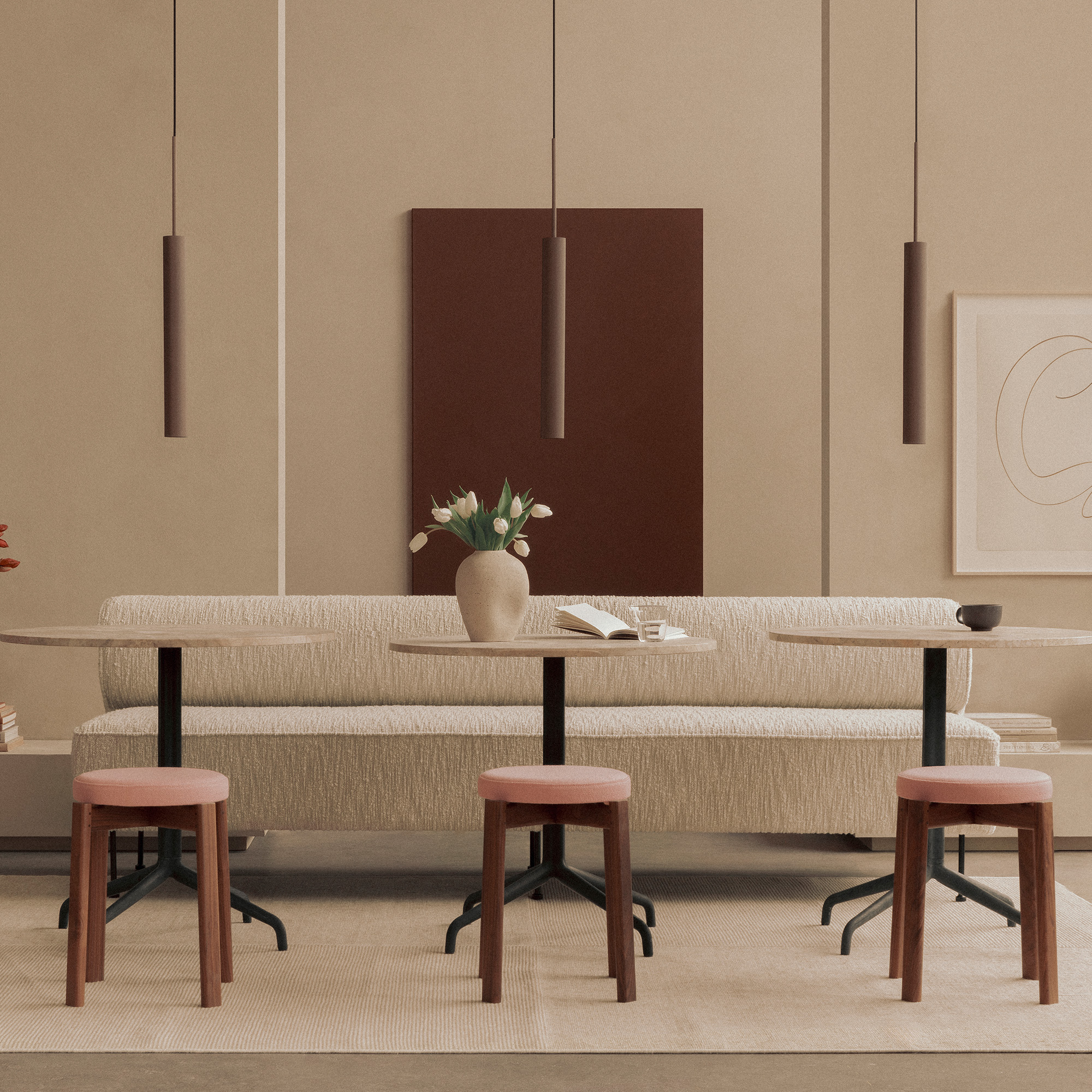 Audo_Eave_Dining_Banquette_Harbour_Column_Dining_Table_Tubulaire_Pendant_Large_Passage_Stool_39