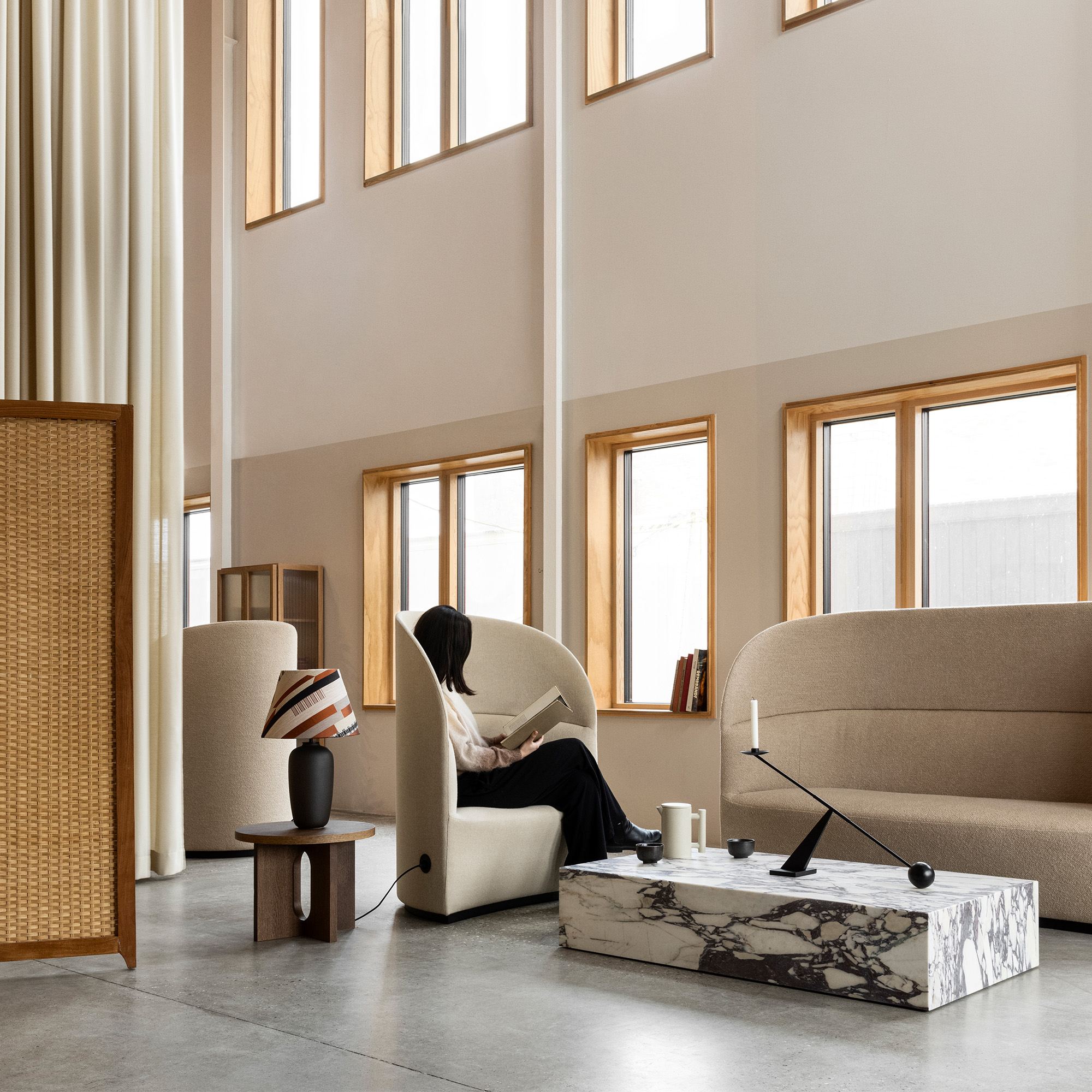 MENU_Tearoom_Sofa_High_Back_Tearoom_Lounge_Chair_High_Back_W_Plug_Plinth_Grand_Torso_Limited_Androgyne_Side_Table_