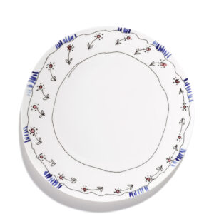 Midnight Flowers taldrik 28cm, Anemone Milk