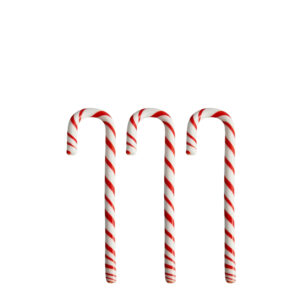 Polka Candy Cane 3pcs, red/white